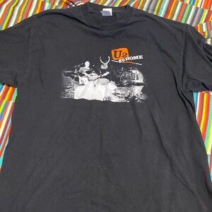 U2 Go home, graphic logo, T-shirt,size extra, large, fast shipping, black orange